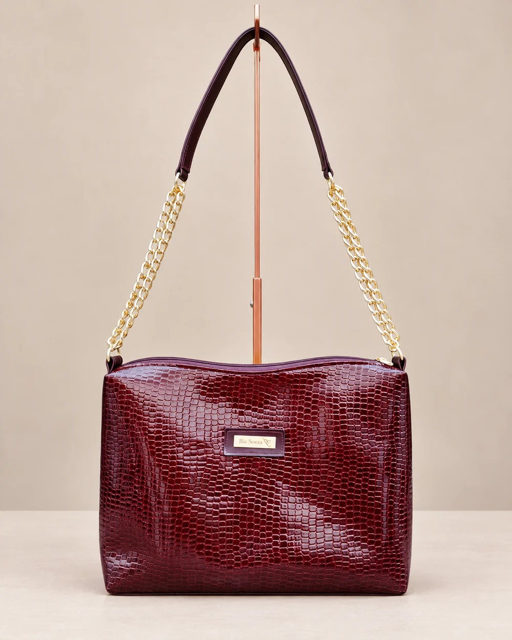 Bolsa vinho texturizada
